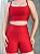 Conjunto Short Meia Coxa+ Top Alça Reta Cor Vermelho - Imagem 3
