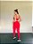 Conjunto Legging Montaria+ Top Alça Reta Cor Vermelho - Imagem 2