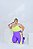 Conjunto Legging Lary+Top Tiras Cor Roxo Amora+Amarelo Neon - Imagem 3