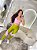 Conjunto Legging Lary+Top Tiras Cor Verde Mastruz+Rosa BB - Imagem 1