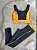 Conjunto Legging Bolso Vivo+Top Cor Preto+Mostarda - Imagem 1