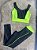 Conjunto Legging Bolso Vivo+Top Cor Preto+Amarelo Neon - Imagem 1