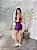 Conjunto Short Crossfit + Top Alça Reta Cor Roxo Uva - Imagem 2