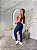 Conjunto Legging Bolso Vivo+Top Cor Azul Marinho+Laranja Neon - Imagem 2