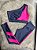 Conjunto Legging Isabela+Top Cor Cinza+Rosa Neon - Imagem 1