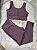 Conjunto Legging Básica Plus Size+ Top Alça Larga Cor Marrom - Imagem 1