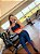 Conjunto Athena Legging+Top Cor Azul Marinho+Laranja Neon - Imagem 1