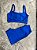 Conjunto Short Crossfit + Top Alça Reta Cor Azul Royal - Imagem 1