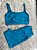 Conjunto Short Crossfit + Top Alça Reta Cor Verde Petroléo - Imagem 1