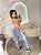 Conjunto Legging Vivo+Top Alça Reta Cor Azul Celeste+Rosa BB - Imagem 2