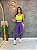 Conjunto Legging Vivo+Top Alça Reta Cor Roxo Amora+Amarelo Neon - Imagem 3
