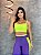 Conjunto Legging Vivo+Top Alça Reta Cor Roxo Amora+Amarelo Neon - Imagem 4