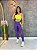 Conjunto Legging Vivo+Top Alça Reta Cor Roxo Amora+Amarelo Neon - Imagem 2