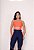 Conjunto Legging Vivo+Top Alça Reta Cor Azul Marinho+Laranja Neon - Imagem 5