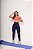 Conjunto Legging Vivo+Top Alça Reta Cor Azul Marinho+Laranja Neon - Imagem 1