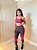 Conjunto Legging Karyne+ Top Cor Cinza+Rosa Neon - Imagem 1