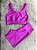Conjunto Short Meia Coxa+ Top Clarisse Cor Rosa Fuschia - Imagem 1