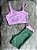 Conjunto Short Marcela+Top Cor Verde Oliva+Rosa BB - Imagem 1