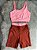 Conjunto Short Marcela+Top Cor Telha+Salmão - Imagem 1