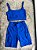 Conjunto Short Bolso+Top Alça Reta Cor Azul Royal - Imagem 1
