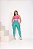 Conjunto Legging Vivo+Top Alça Reta Cor Verde Esmeralda+Rosa Neon - Imagem 1
