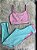 Conjunto Legging Vivo+Top Alça Reta Cor Verde Menta+Rosa BB - Imagem 1