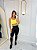 Conjunto Legging Vivo+Top Alça Reta Cor Preto+Amarelo bb - Imagem 5