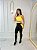 Conjunto Legging Vivo+Top Alça Reta Cor Preto+Amarelo bb - Imagem 1