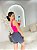 Conjunto Short Marcela+Top Cor Cinza+Rosa Neon - Imagem 2