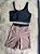 Conjunto Short Marcela+Top Cor Cappucino+Preto - Imagem 2