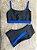 Conjunto Short Aline+Top Alça Reta Cor Preto+Azul Royal - Imagem 1