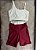 Conjunto Short Marcela+Top Cor Marsala+Off - Imagem 1