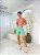 Conjunto Short Bolso+Top Alça Reta Cor Verde Menta+Rosa BB - Imagem 4