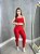 Conjunto Tradicional Legging+ Top Alça Reta Cor Vermelho - Imagem 1