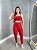 Conjunto Legging Básica+ Top Alça Reta Cor Vermelho - Imagem 1