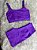 Conjunto Short Meia Coxa+ Top Alça Reta Cor Roxo Amora - Imagem 1