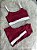 Conjunto Short Aline+Top Alça Reta Cor Marsala+Off - Imagem 1
