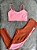 Conjunto Legging Lary+Top Tiras Cor Terra Cota+Salmão - Imagem 1