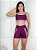 Conjunto Short Aline+Top Alça Reta Cor Roxo Uva+Orquidea - Imagem 3