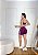 Conjunto Short Aline+Top Alça Reta Cor Roxo Uva+Orquidea - Imagem 4