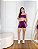 Conjunto Short Aline+Top Alça Reta Cor Roxo Uva+Orquidea - Imagem 1