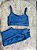Conjunto Short Bolso+Top Alça Reta Cor Azul Petróleo - Imagem 1