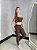 Conjunto Tamires Legging+ Top Bicolor Cor Marrom+Off - Imagem 1