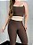 Conjunto Tamires Legging+ Top Bicolor Cor Marrom+Off - Imagem 3