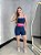 Conjunto Tamires Short+ Top Bicolor Cor Azul Marinho+Rosa Neon - Imagem 4