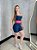 Conjunto Tamires Short+ Top Bicolor Cor Azul Marinho+Rosa Neon - Imagem 3