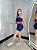 Conjunto Tamires Short+ Top Bicolor Cor Azul Marinho+Rosa Neon - Imagem 1