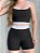 Conjunto Tamires Short+ Top Bicolor Cor Preto+Branco - Imagem 3