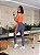 Conjunto Legging Vivo+Top Alça Reta Cor Cinza+Laranja Neon - Imagem 1