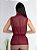 Blusa Colete Arrastão com Ziper Poliamida Cor Marsala - Imagem 3